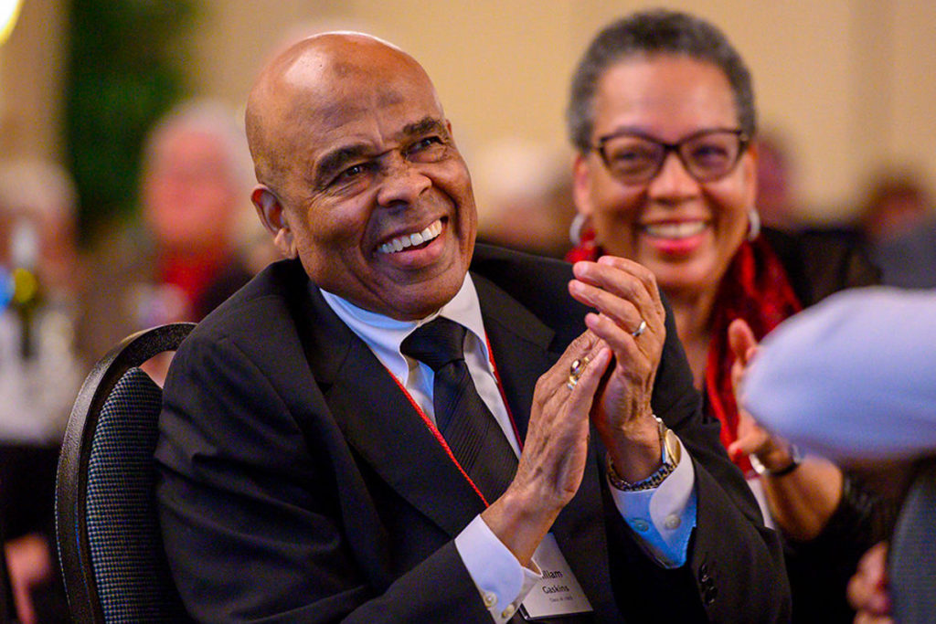 Closeup of William Gaskins at the annual Crimson Gala.