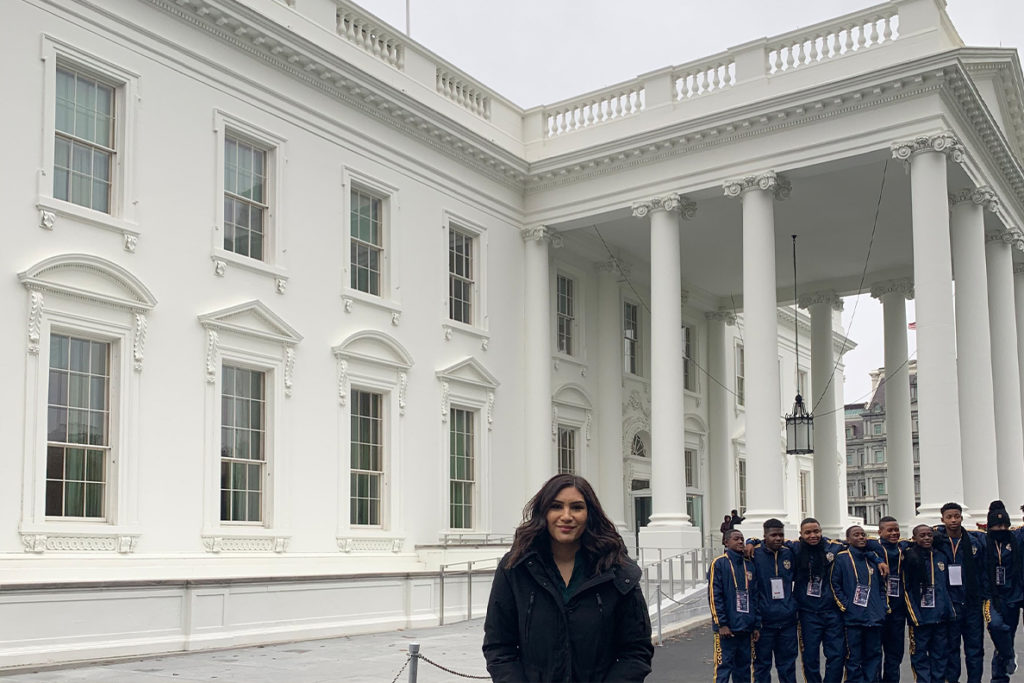 Savanna Navarro Kresse at the White House in Washington, D.C.