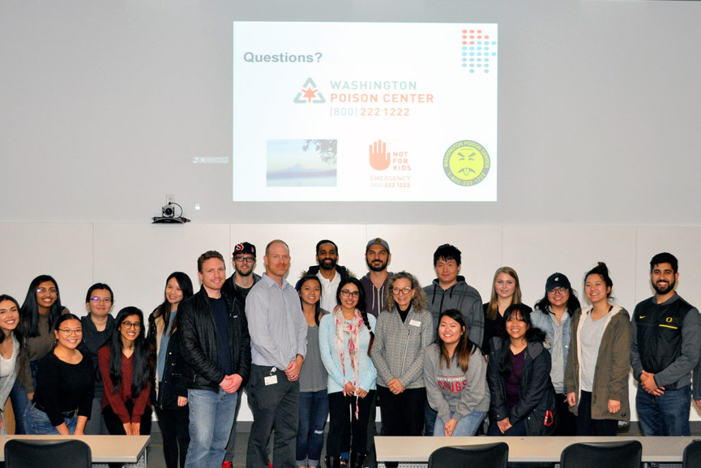 Student pharmacists with Erica Liebelt.