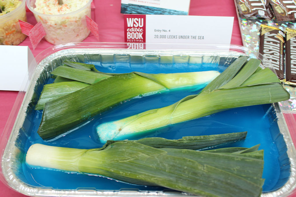 The 2019 Edible Book Festival’s Punniest Award went to “20,000 Leeks Under the Sea,” submitted by Sarah Bertapelle.