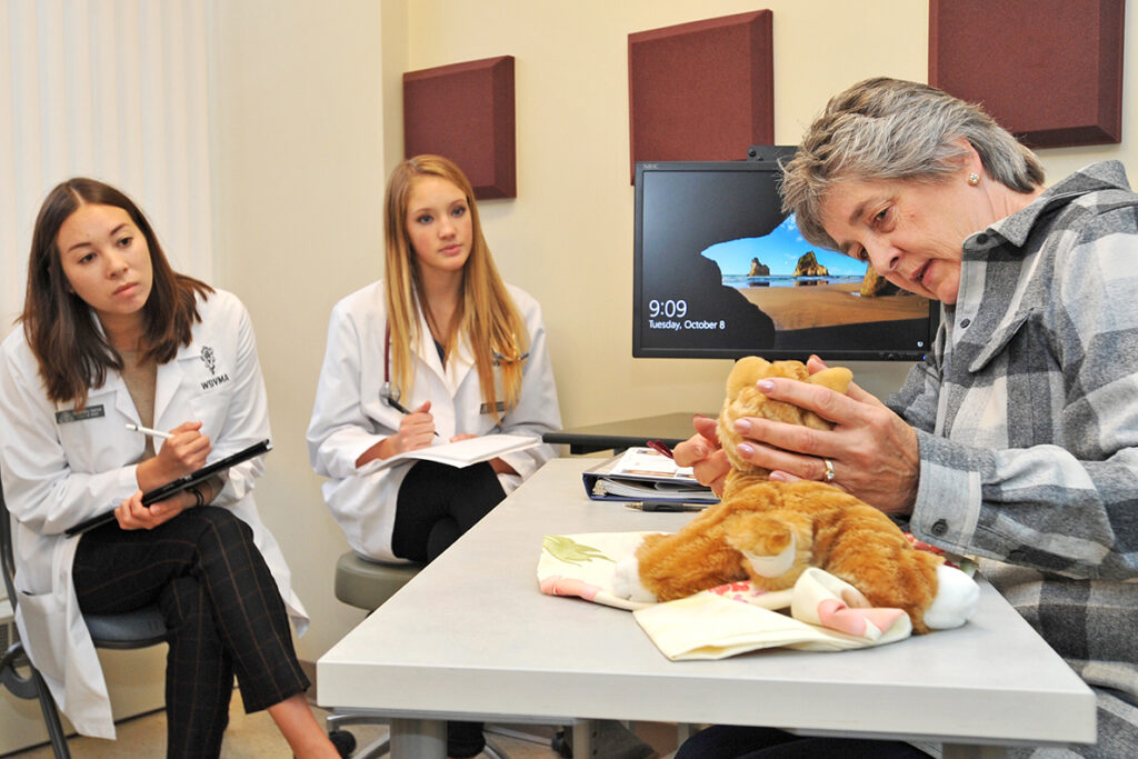 Second year veterinary students take notes