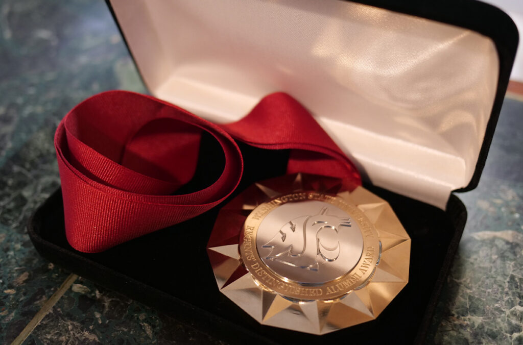 Closeup of the Regent’s Distinguished Alumni Award