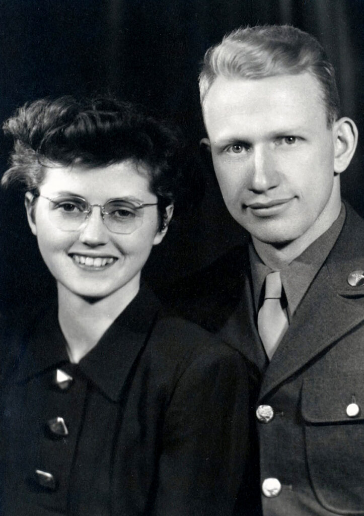 Black and white image of Luana and Buel Sever.