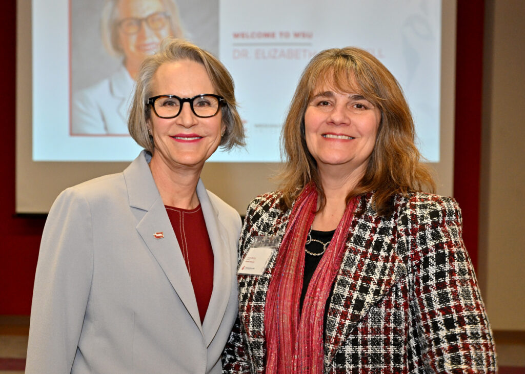 Closeup of Elizabeth Cantwell and Anne McCoy.