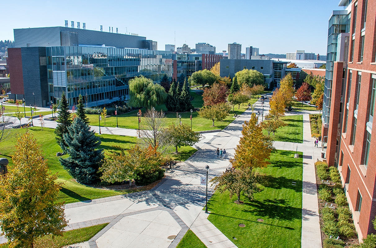 Aerial view of the WSU Tri-Cities campus.