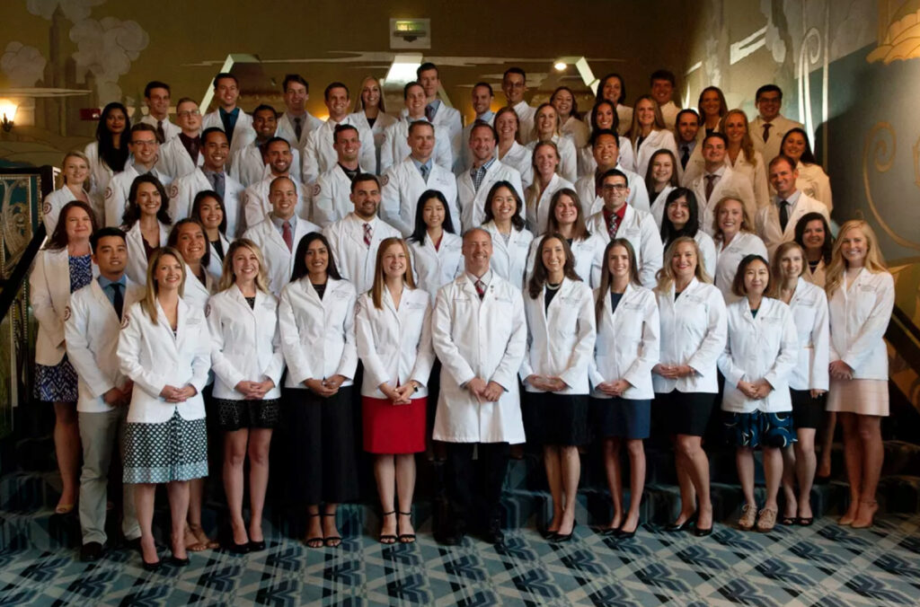 A group photo of WSU's first graduating class of physicians.