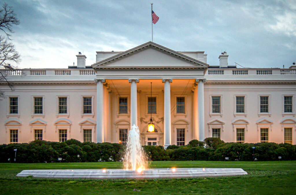 Front of the White House in Washington, D.C.