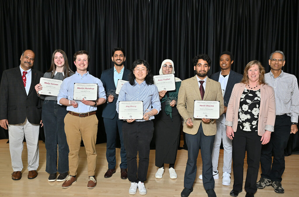 The Voiland College's 2025 outstanding student award winners pose for a photo.