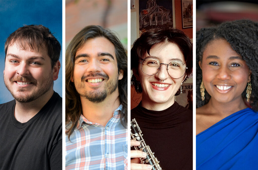 Closeups of Keegan Baatz, Gavin Doyle, Calby Van Hollebeke, and Ashley Wells.