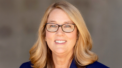 Closeup of Pam Scott.