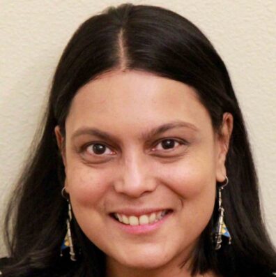 Closeup of Kirti Rajagopalan.