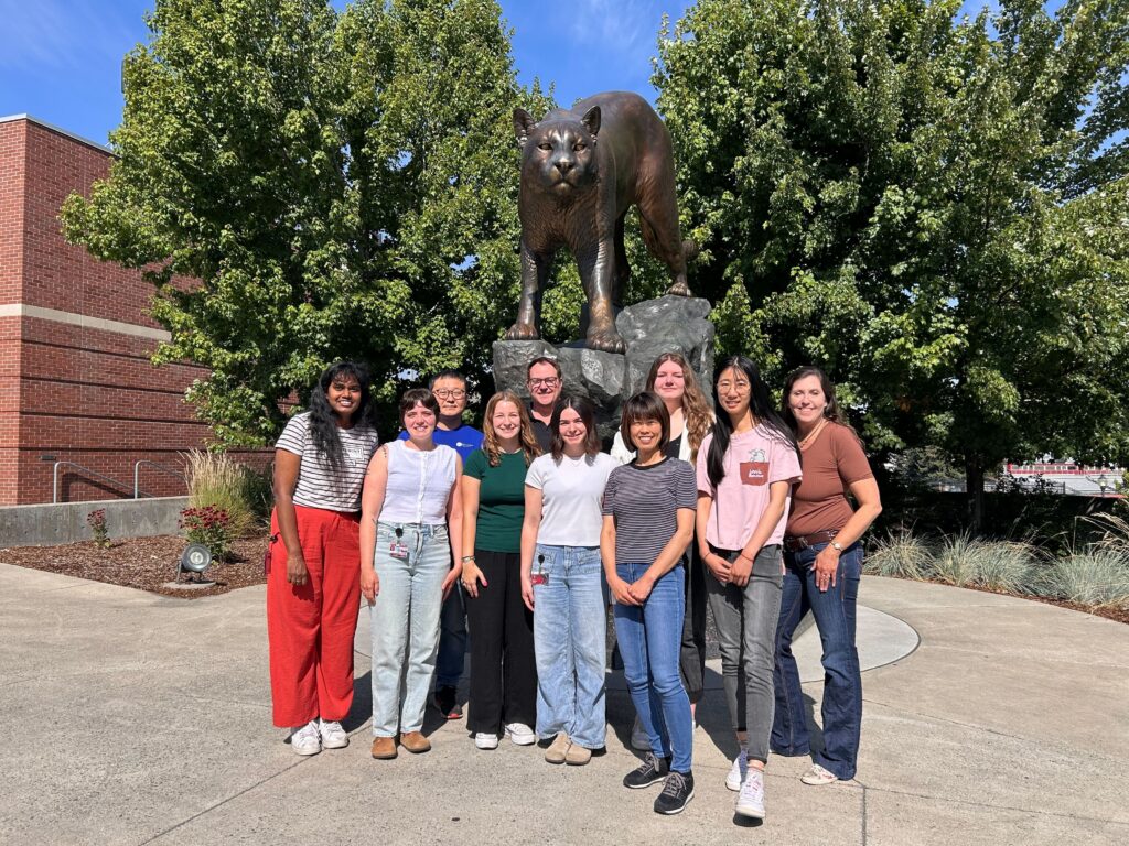 Closeup of Kanako Hayashi's lab team at WSU.