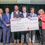 Winners from the 2026 Business Plan Competition pose for a photo on the Pullman campus of Washington State University, Thursday, April 30, 2026.