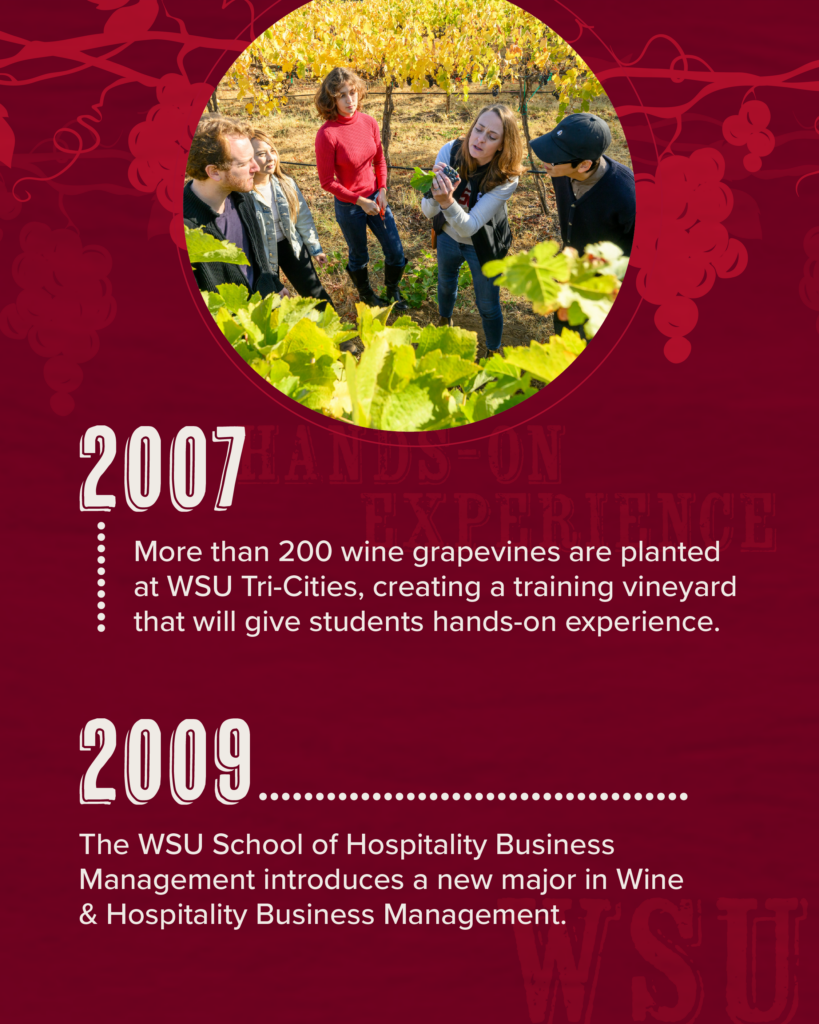 People looking at grape leaf, full text under the heading: Infographic full text.