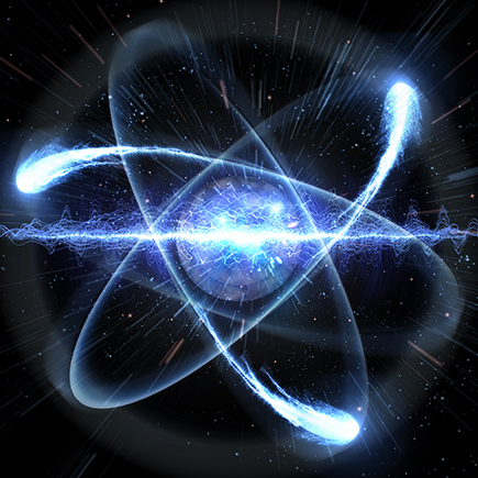 Illustration of an atomic particle.