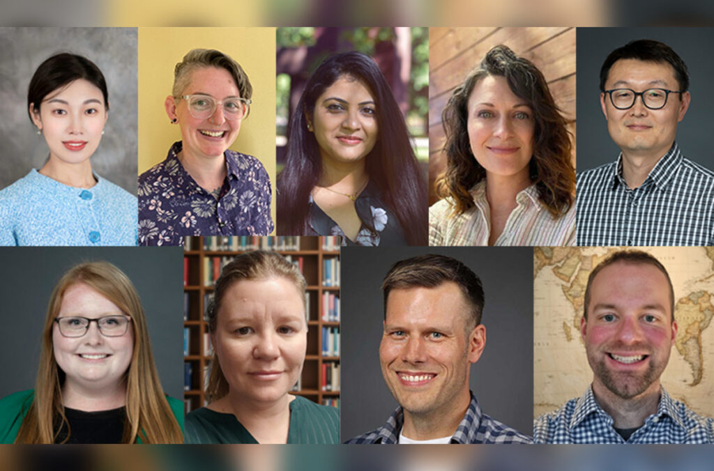Headshots of nine newly awarded Cashup Davis Dean’s Faculty Fellows arranged in two rows.