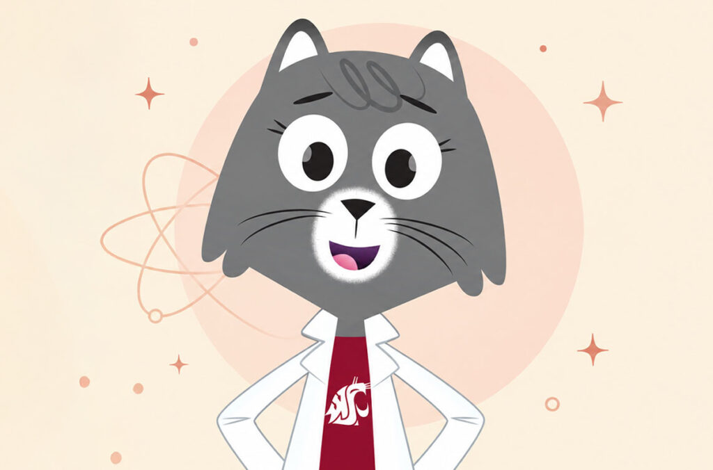 An illustration of Dr. Universe in a white lab coat.