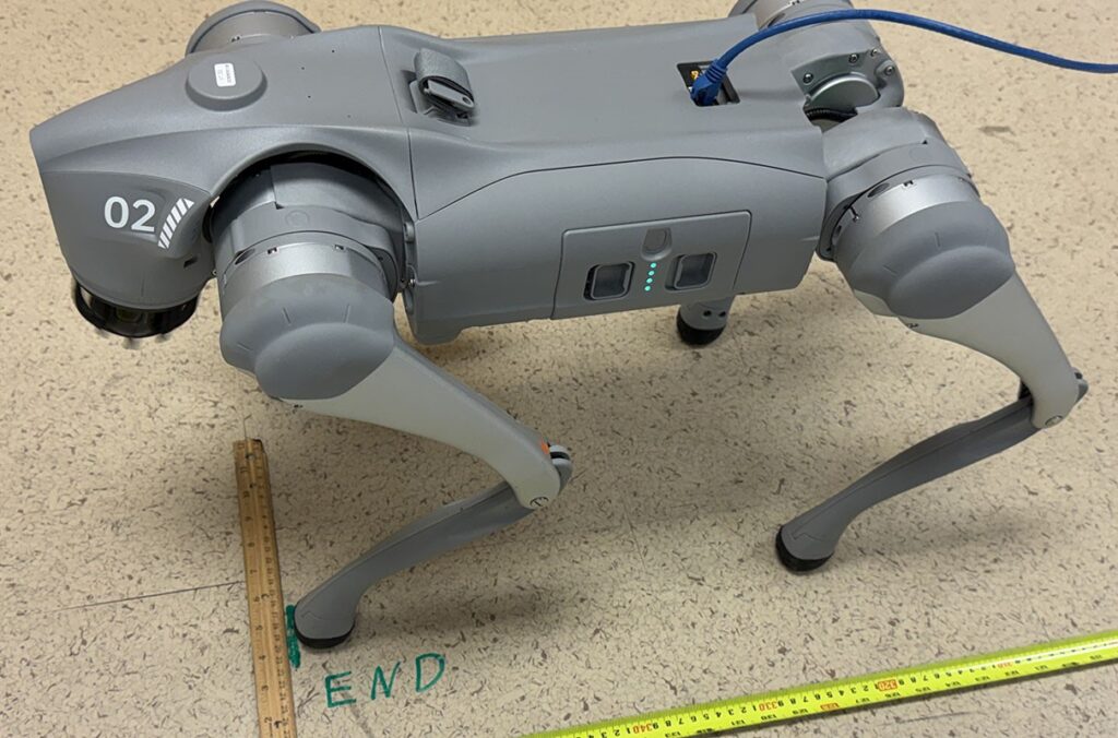 Four-legged robot undergoing lab testing