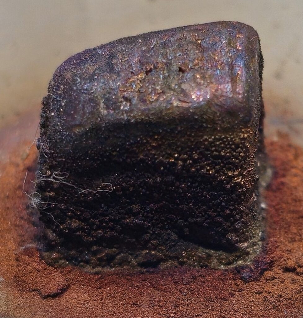 An image of a 3-D printed metal alloy