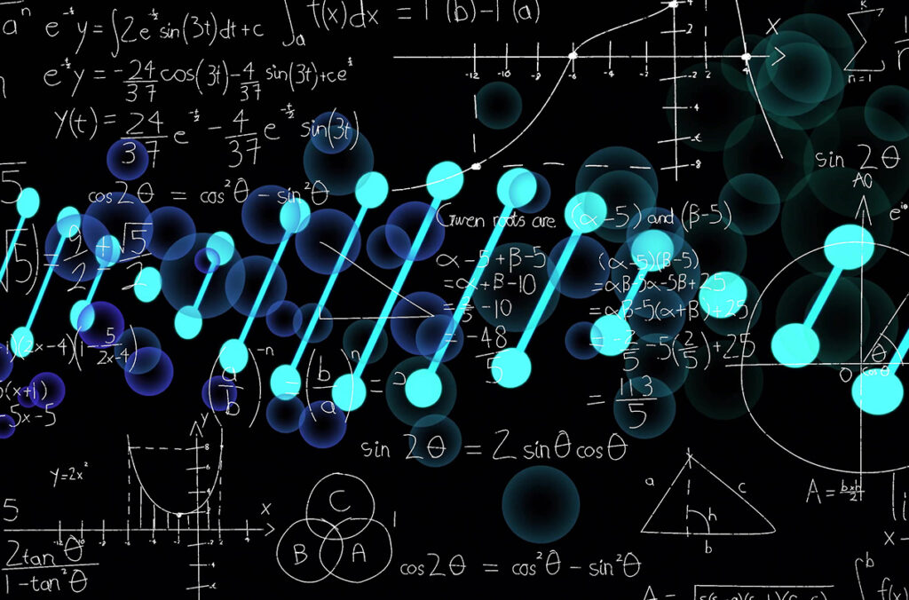 A DNA structure visualization.
