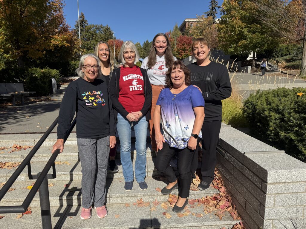 Washington State University veterinary alumnae and their mothers pose for a group shot on the WSU Pullman campus on Thursday, October 14, 2026. 