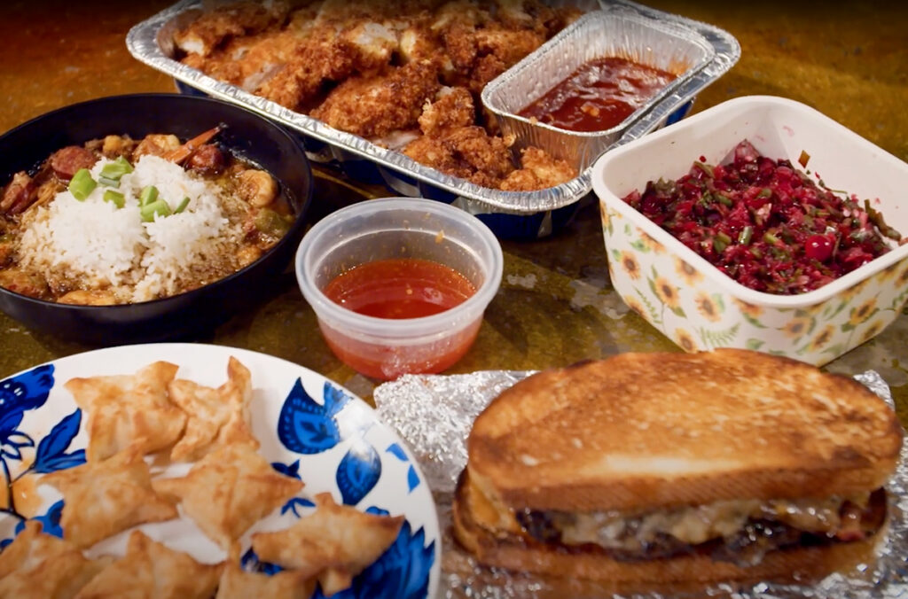 Samples of various dishes made by WSU students to share during football games.