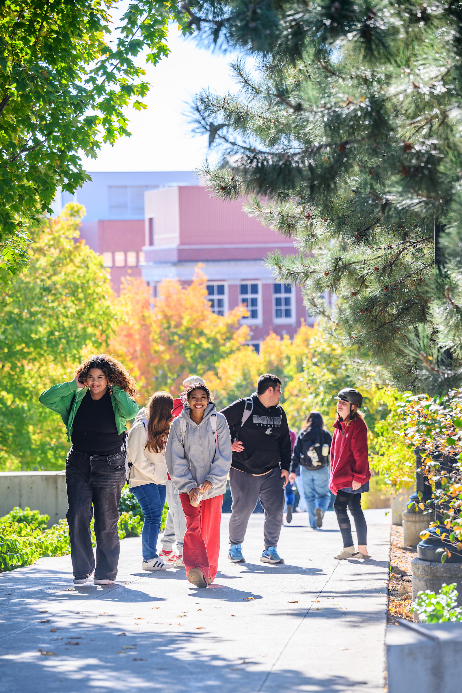 WSU students walking on campus in Pullman, WA