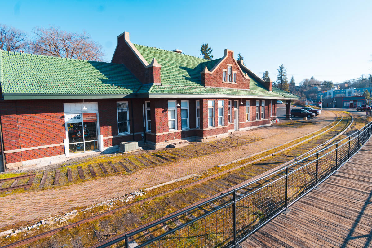 An old train station and tracks.