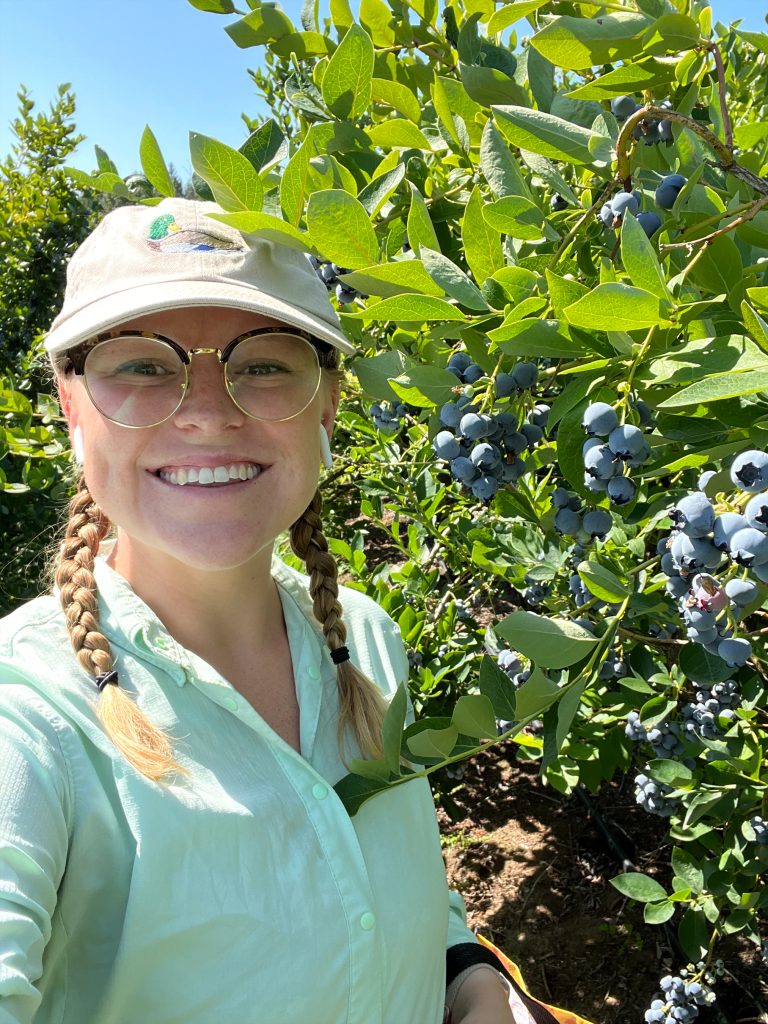Salena Helmreich from a blueberry filed