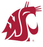 Crimson Cougar head logo on white.
