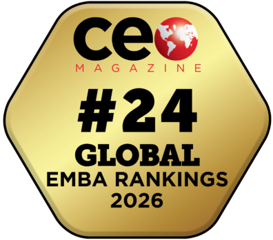 Badge indicating #24 Ranking of the Global EMBA Rankings in 2026 by ceo magazine.