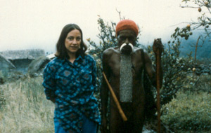 Linda Stone with chief of indigenous tribe