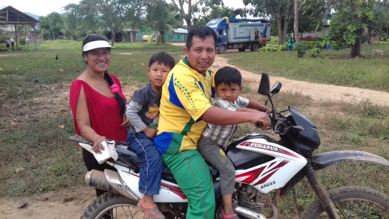 Family on motorcycle