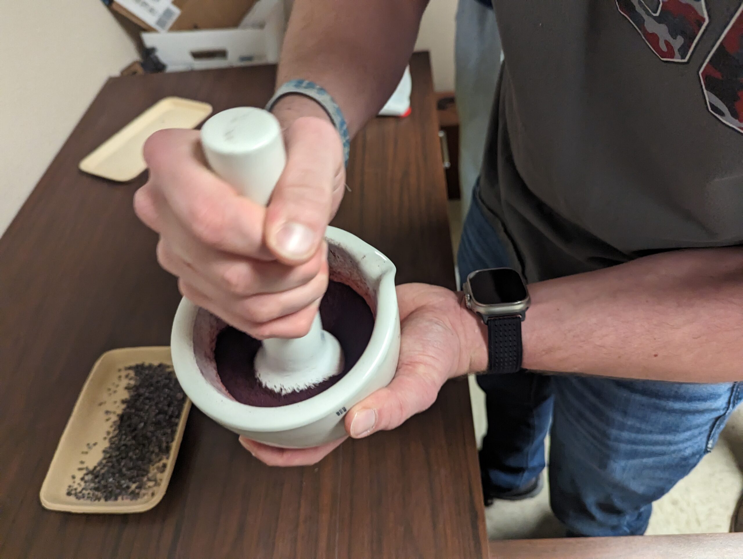 Grinding to a powder