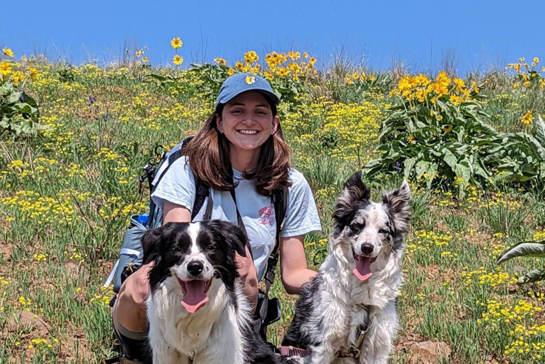 Jessica Tir with her dogs