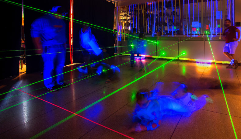 The laser maze is a part of our spring open house.
