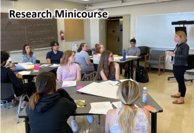 Students attend a mini-course as part of their research experience