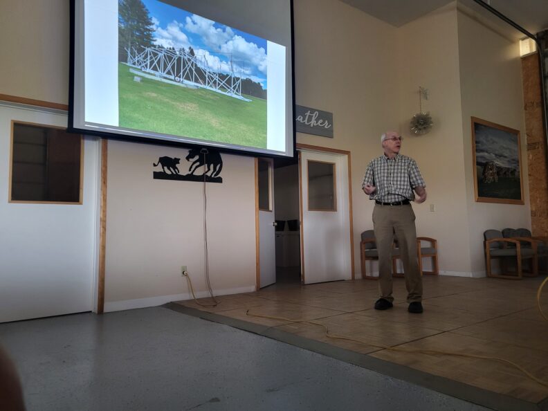 Michael Allen speaking to the Spokane Astronomical Society.