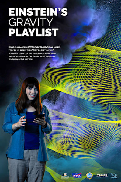 Poster for the short fulldome movie "Einstein's Gravity Playlist."