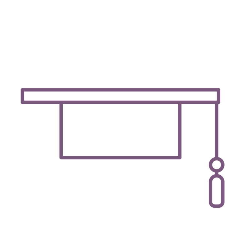 Graduation cap icon.