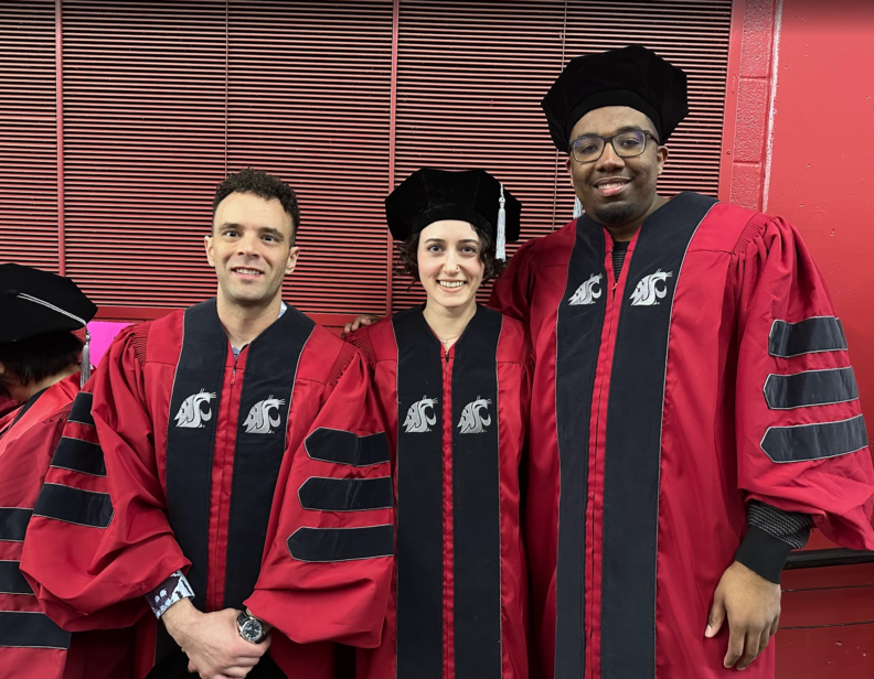 Recent graduates Steven, Shekinah, and Jair.