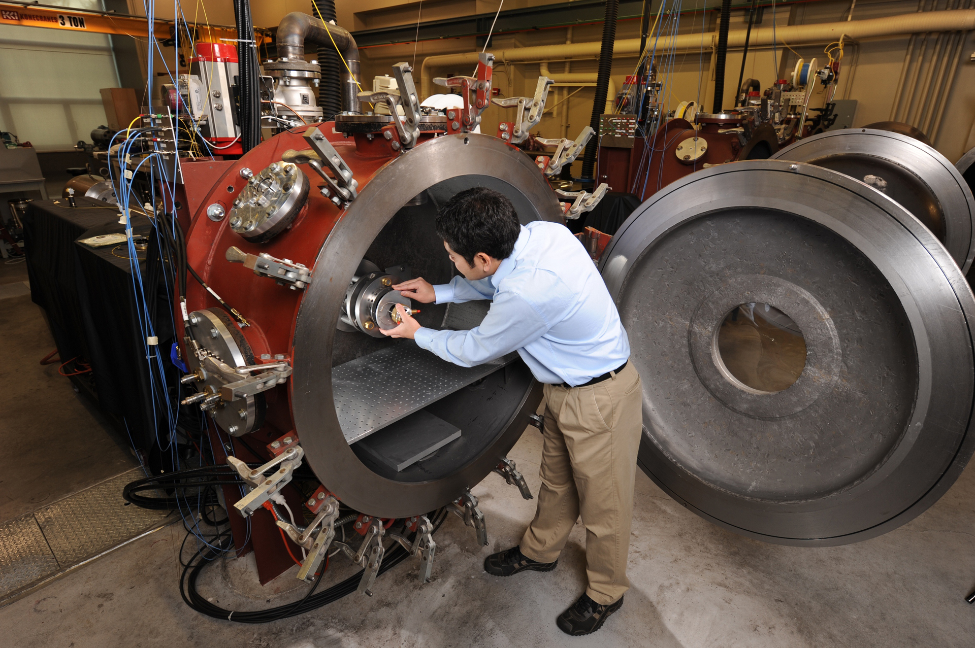 Researcher working in lab.