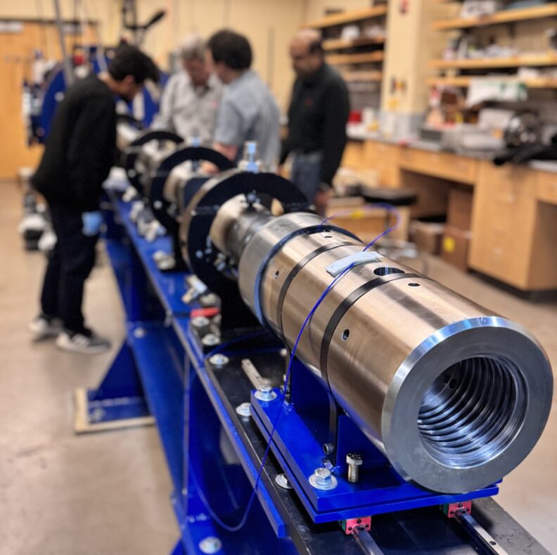 40mm launch facility within its laboratory setting