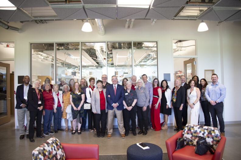 Group photo taken in the WSU Vancouver Life Sciences Building.