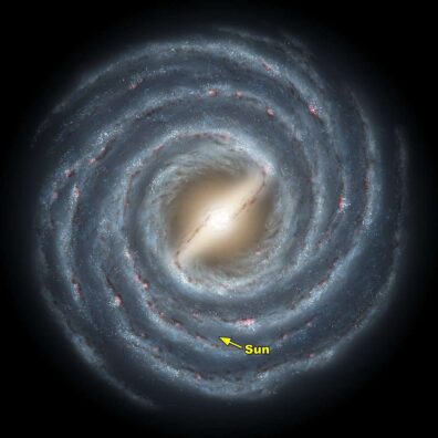 An artist's rendition of the Milky Way galaxy spiral.