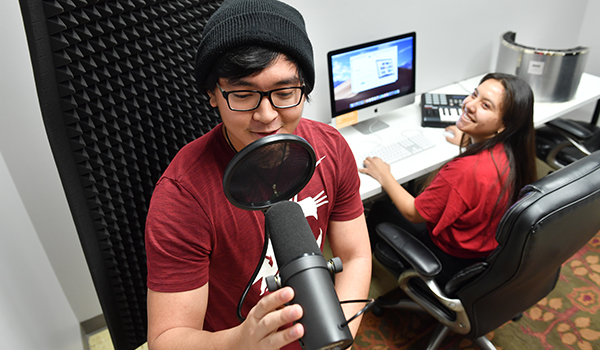 DTC students in a recording studio.