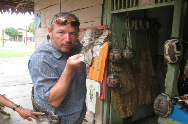 Buddy Levy in Iquitos, Peru, while doing research for his book River of Darkness.