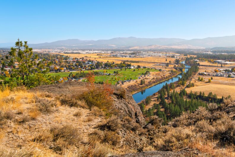 Spokane Valley and the Spokane River as seen from Fruit Hill. Photo by Kirk Fisher- stock.adobe.com