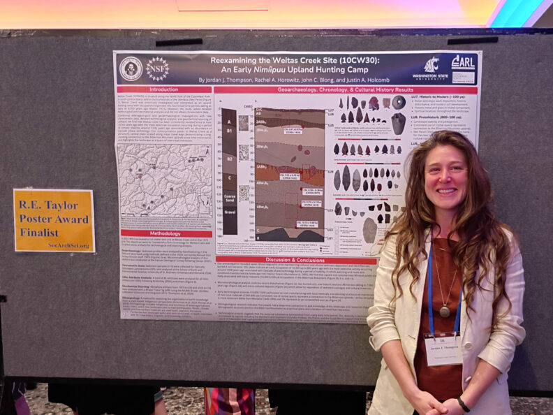 Jordan Thompson with research poster
