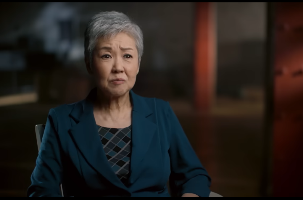 Noriko Kawamura seated for an interview